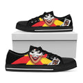 Joker And Playing Cards Print Black Low Top Sneakers