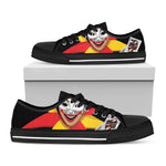 Joker And Playing Cards Print Black Low Top Shoes 