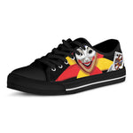Joker And Playing Cards Print Black Low Top Shoes 