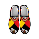 Joker And Playing Cards Print Black Slip On Shoes
