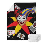 Joker And Playing Cards Print Blanket