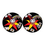 Joker And Playing Cards Print Car Coasters