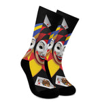 Joker And Playing Cards Print Crew Socks