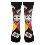 Joker And Playing Cards Print Crew Socks
