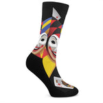 Joker And Playing Cards Print Crew Socks