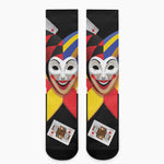 Joker And Playing Cards Print Crew Socks