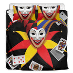 Joker And Playing Cards Print Duvet Cover Bedding Set