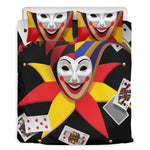 Joker And Playing Cards Print Duvet Cover Bedding Set