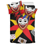 Joker And Playing Cards Print Duvet Cover Bedding Set