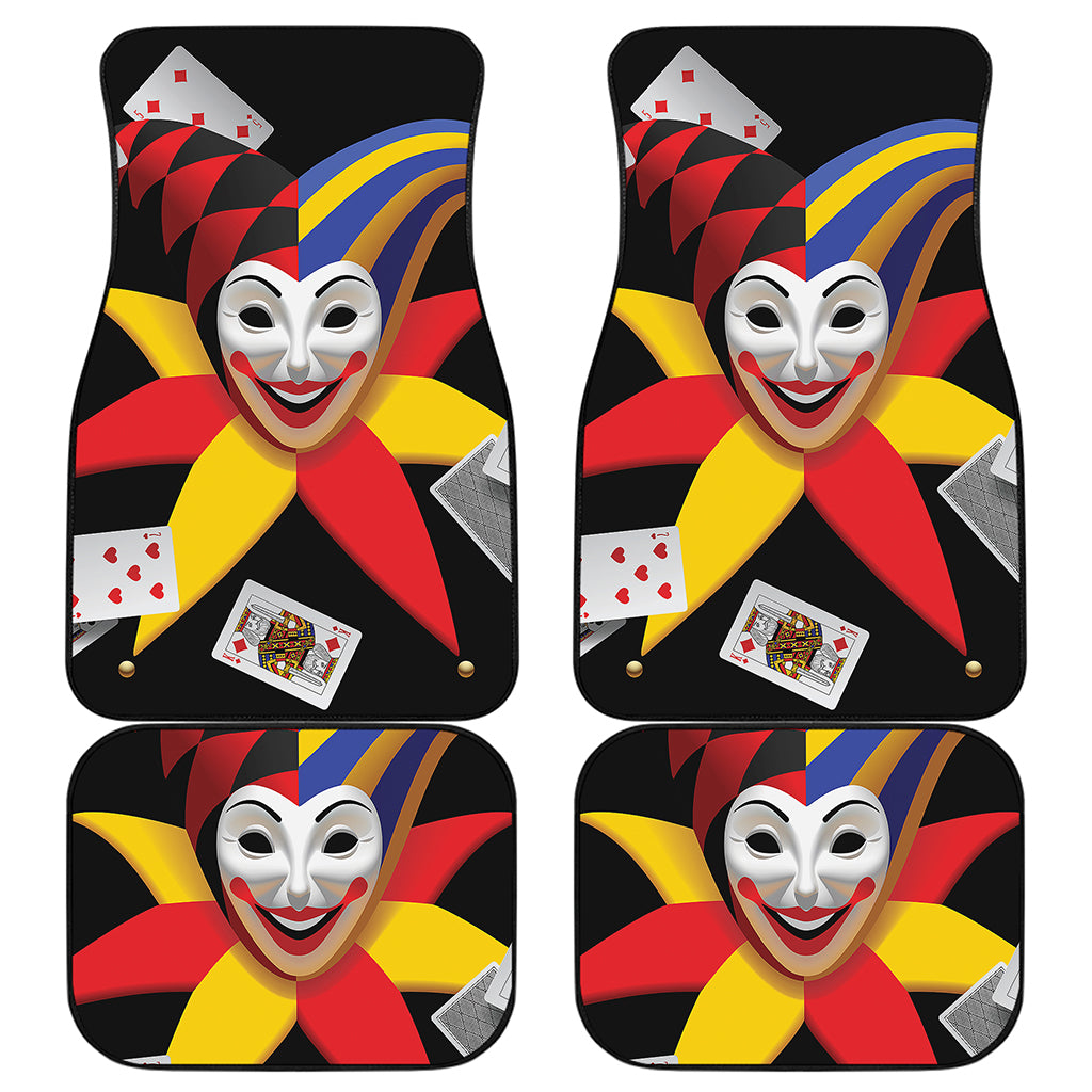 Joker And Playing Cards Print Front and Back Car Floor Mats
