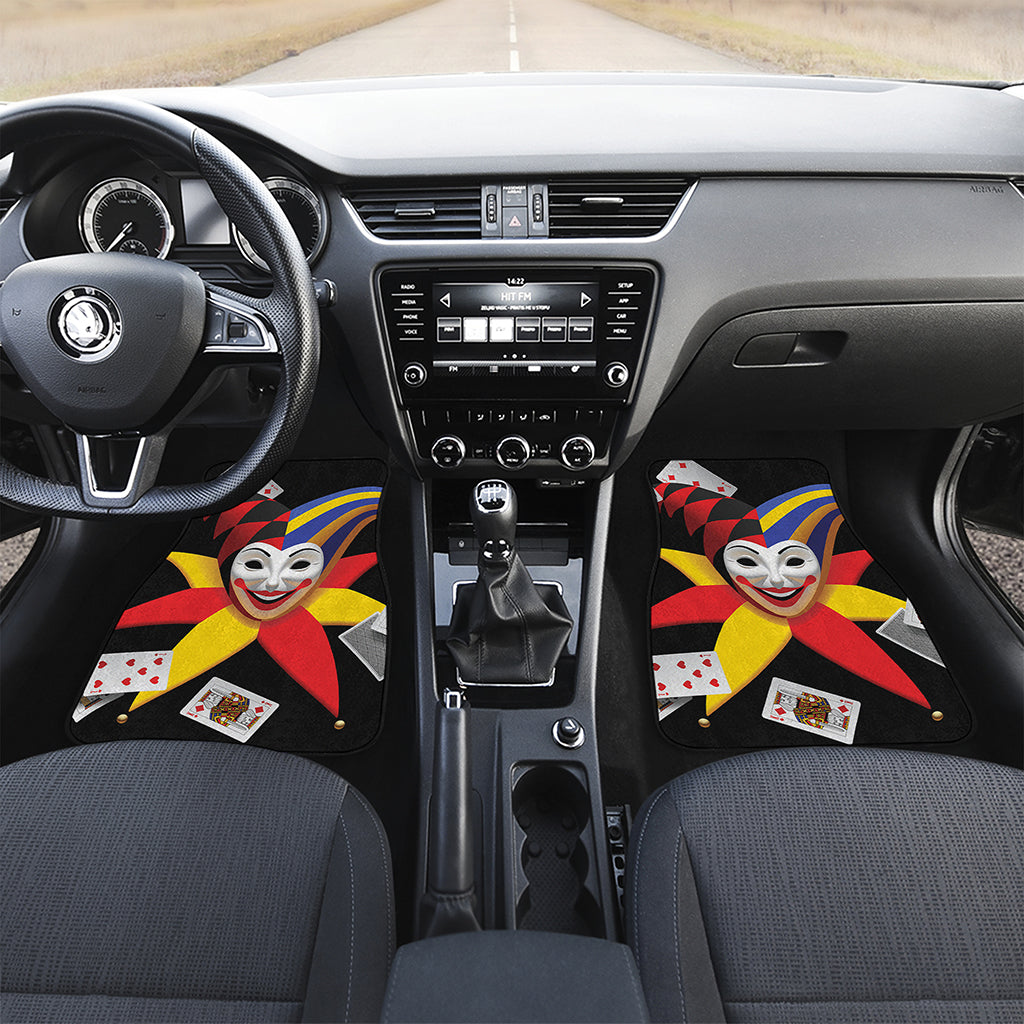 Joker And Playing Cards Print Front and Back Car Floor Mats