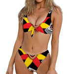 Joker And Playing Cards Print Front Bow Tie Bikini