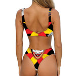 Joker And Playing Cards Print Front Bow Tie Bikini