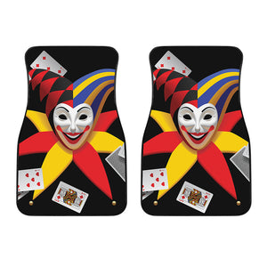 Joker And Playing Cards Print Front Car Floor Mats