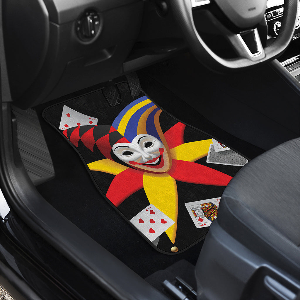 Joker And Playing Cards Print Front Car Floor Mats