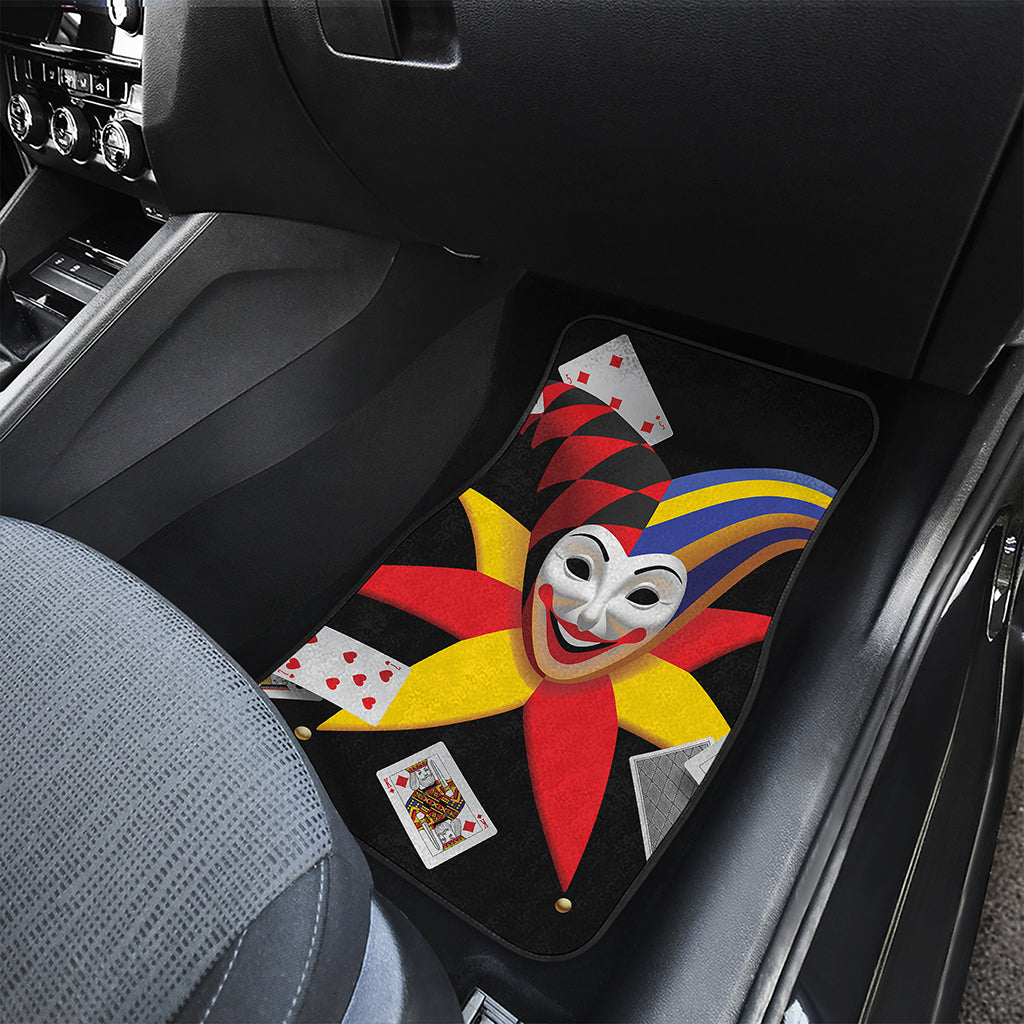 Joker And Playing Cards Print Front Car Floor Mats