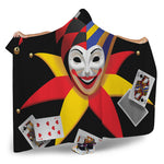 Joker And Playing Cards Print Hooded Blanket