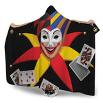 Joker And Playing Cards Print Hooded Blanket