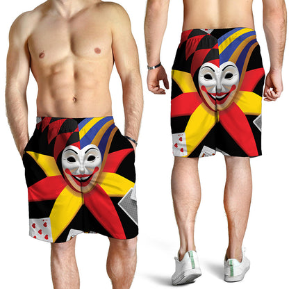 Joker And Playing Cards Print Men's Shorts