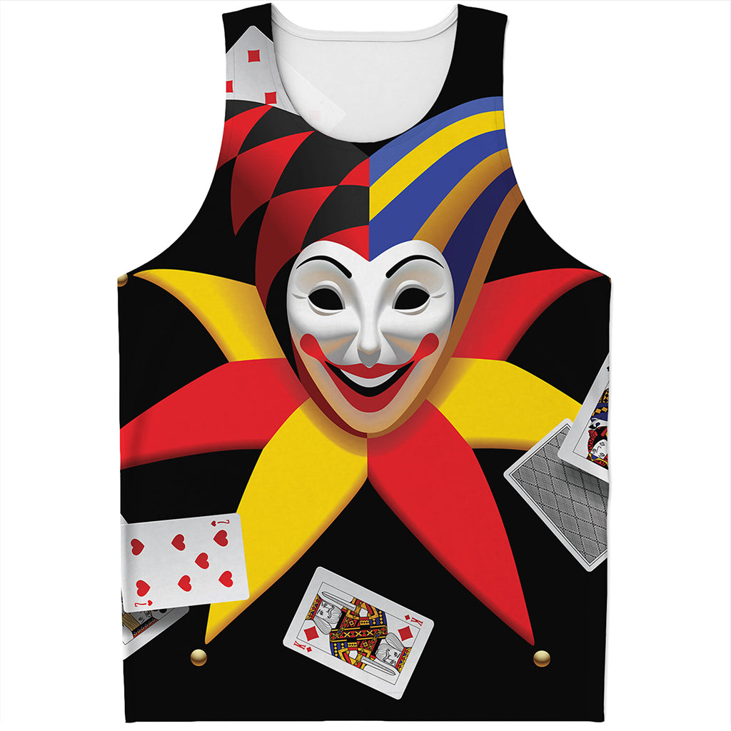 Joker And Playing Cards Print Men's Tank Top