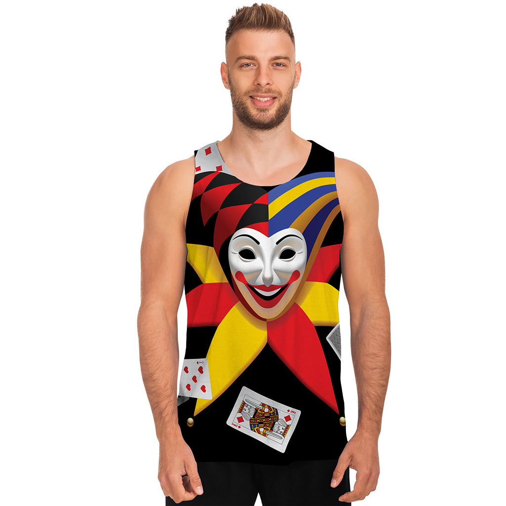 Joker And Playing Cards Print Men's Tank Top