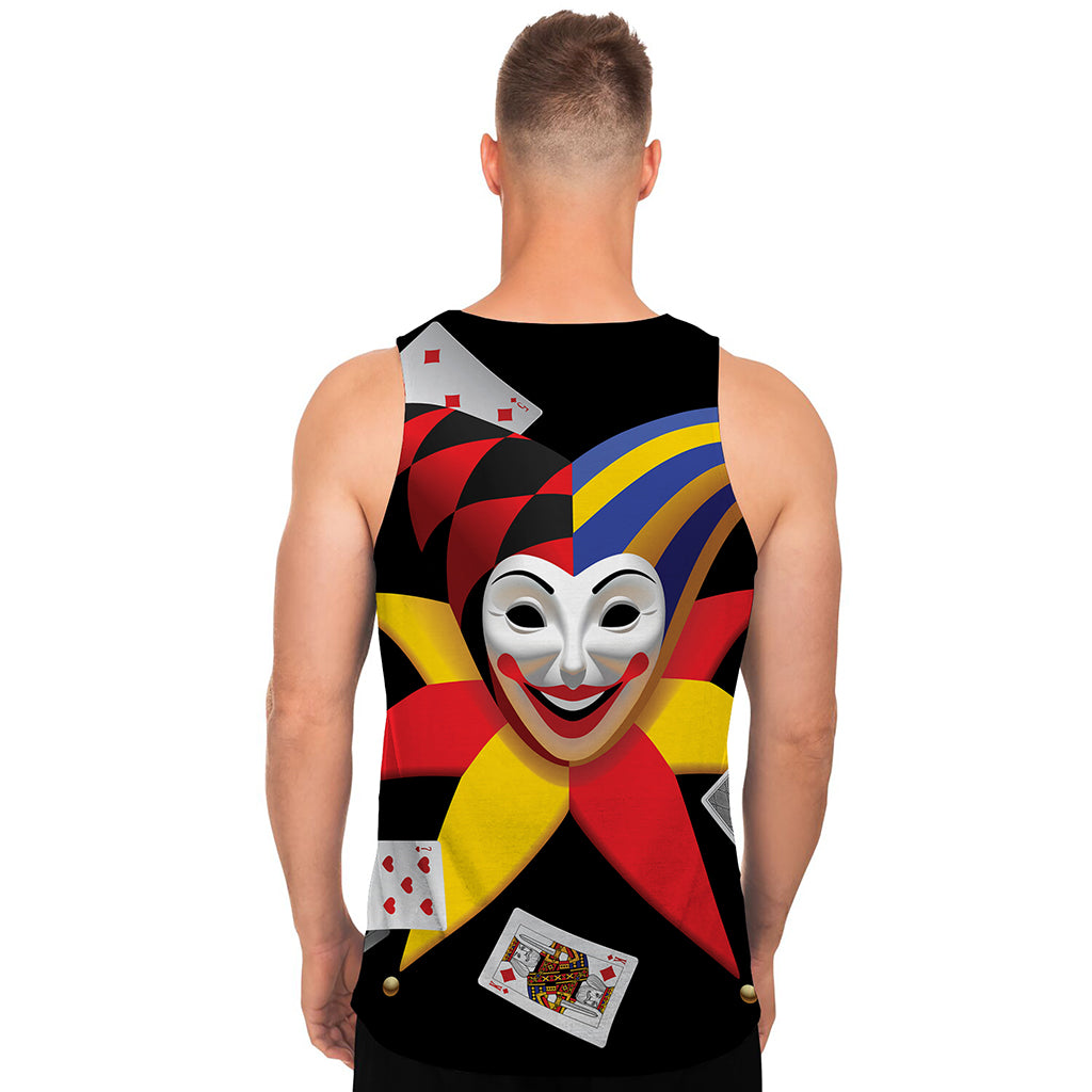 Joker And Playing Cards Print Men's Tank Top