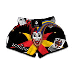 Joker And Playing Cards Print Muay Thai Boxing Shorts