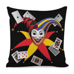 Joker And Playing Cards Print Pillow Cover
