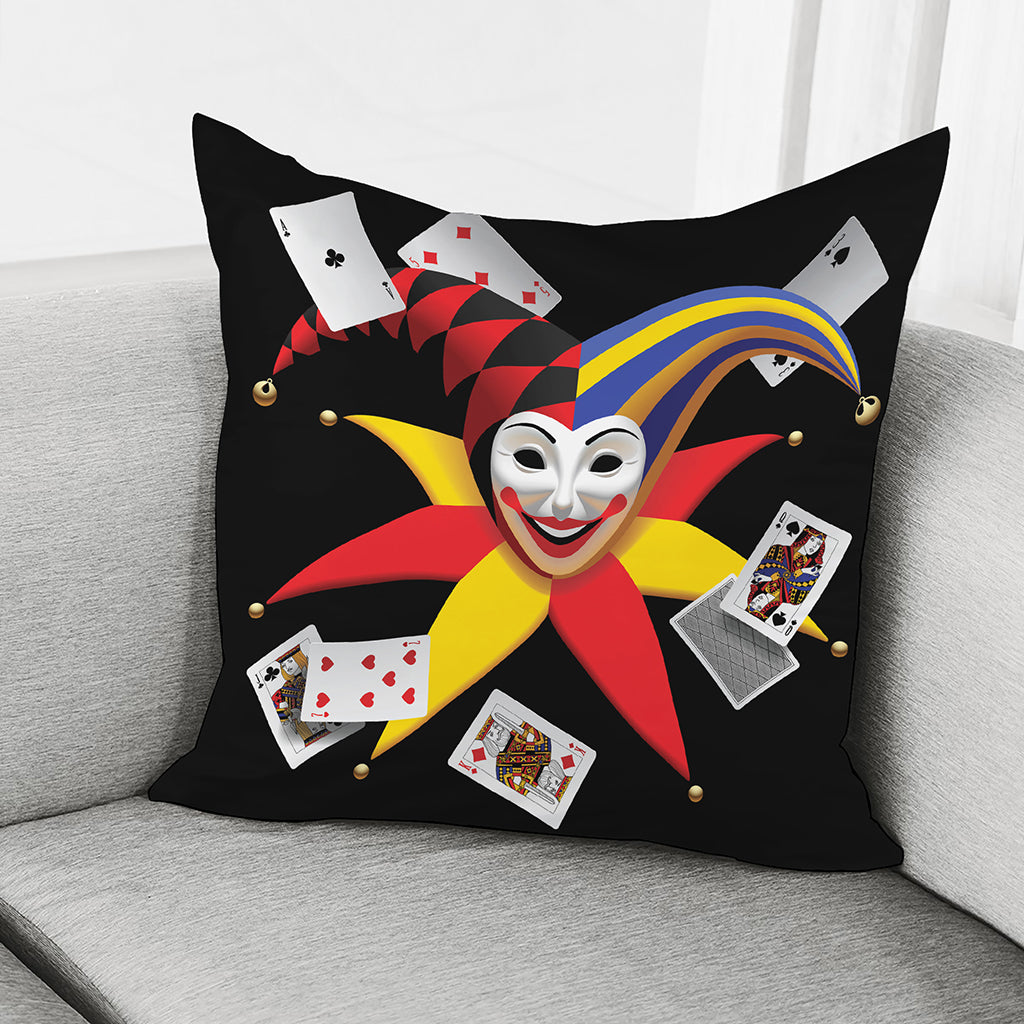Joker And Playing Cards Print Pillow Cover