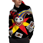 Joker And Playing Cards Print Pullover Hoodie