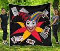 Joker And Playing Cards Print Quilt