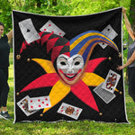 Joker And Playing Cards Print Quilt