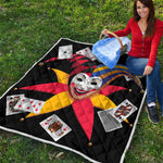 Joker And Playing Cards Print Quilt
