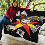 Joker And Playing Cards Print Quilt