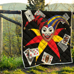 Joker And Playing Cards Print Quilt