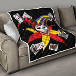 Joker And Playing Cards Print Quilt