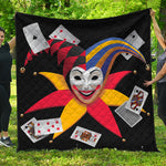 Joker And Playing Cards Print Quilt