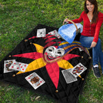 Joker And Playing Cards Print Quilt