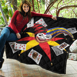 Joker And Playing Cards Print Quilt
