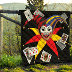 Joker And Playing Cards Print Quilt