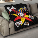 Joker And Playing Cards Print Quilt