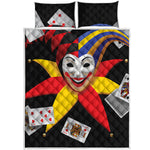 Joker And Playing Cards Print Quilt Bed Set