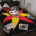 Joker And Playing Cards Print Quilt Bed Set