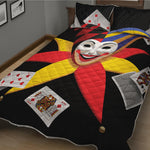 Joker And Playing Cards Print Quilt Bed Set