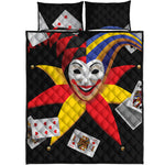 Joker And Playing Cards Print Quilt Bed Set