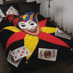 Joker And Playing Cards Print Quilt Bed Set