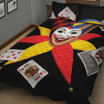Joker And Playing Cards Print Quilt Bed Set