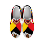 Joker And Playing Cards Print White Slip On Shoes