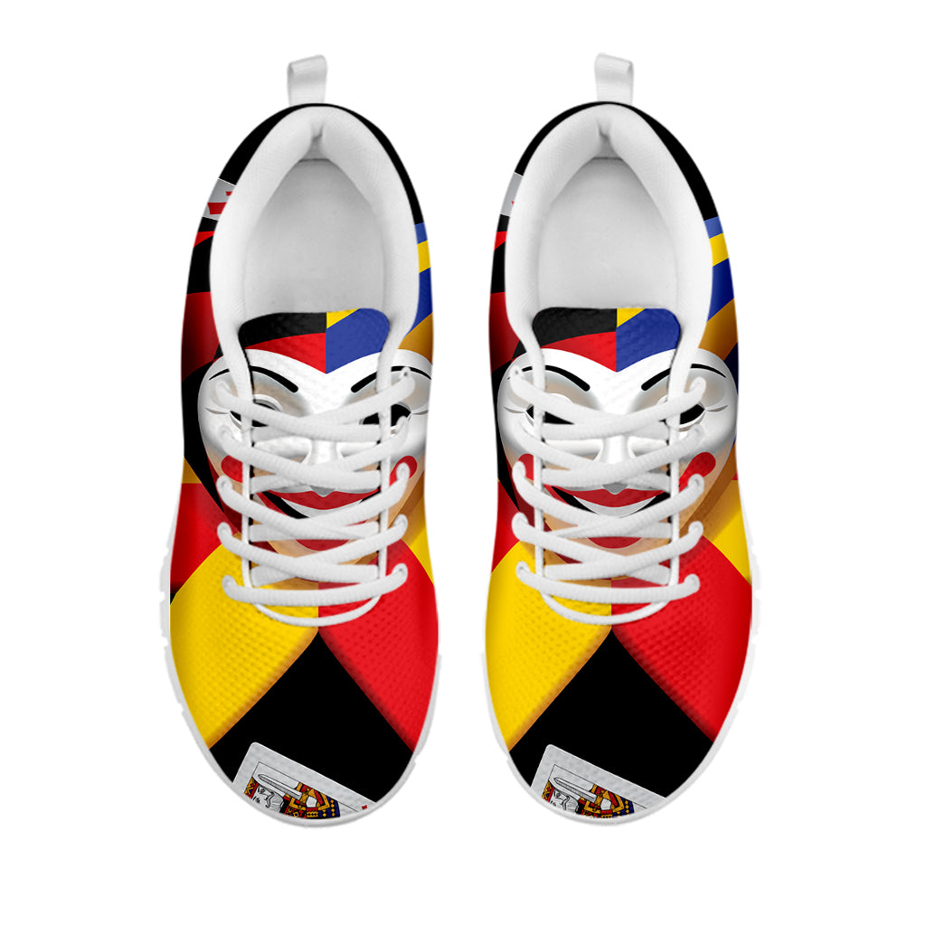 Joker And Playing Cards Print White Sneakers
