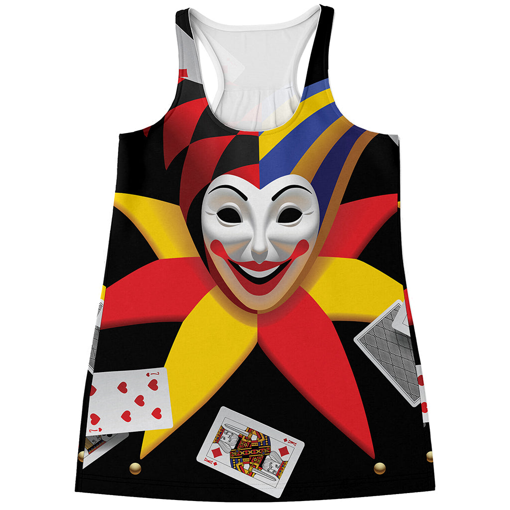 Joker And Playing Cards Print Women's Racerback Tank Top
